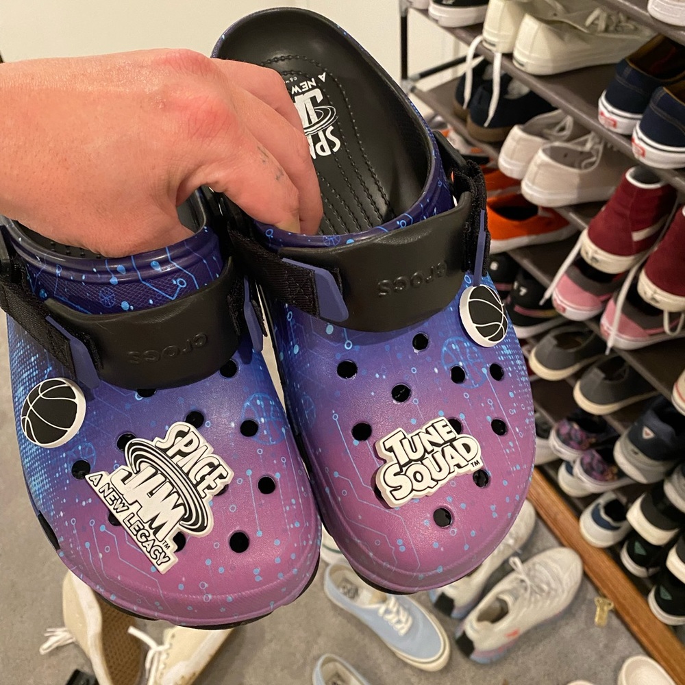 Space jam crocs size 10